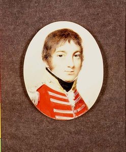 Miniatura plukovníka J. Houltona z milice Wiltshire, kolem roku 1801 od George Engleheart