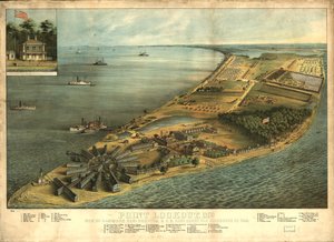 Point Lookout, Md. Pohled na Hammond Genl. Hospital & U.S. genl. sklad pro válečné zajatce od George Everett