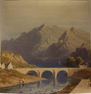 Pohled z pevnosti Fort Augustus, Kaledonský kanál, asi 1830 (akvarel na papíře) od George Fennel Robson