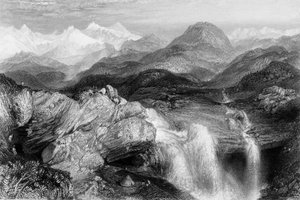 „Pády poblíž zdroje Jumna“, 1838.