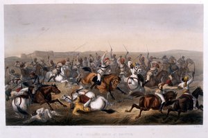 Hodsonův kůň v Rhotuck, z „Kampaně v Indii 1857-1858 z kreseb vytvořených během rušného období Velké vzpoury, ilustrující vojenské operace před Dillí a jeho sousedem