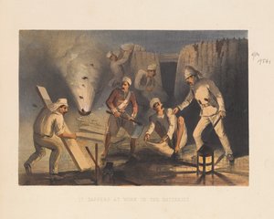 ?Sappers při práci v bateriích?, 1857