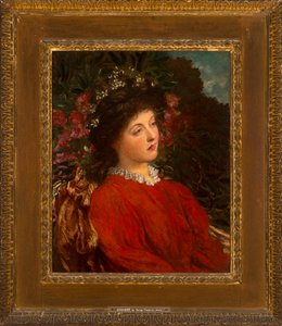 Portrét Eveleen Tennant (později paní F.W.H. Myers) 1876 (olej na plátně)