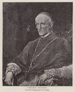 Henry Edward Manning , anglický katolický kardinál a arcibiskup z Westminsteru (litho) od George Frederick (after) Watts