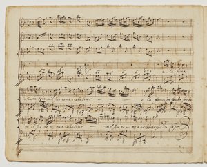 Preggio è sol d"un alma forte, f.6v z "Aditionall [sic] songs for Rinaldo", kolem 1717