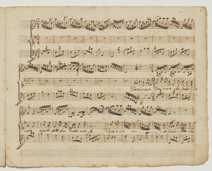 Vieni o caro che senza il suo core, f.7r z "Aditionall [sic] songs for Rinaldo", kolem 1717