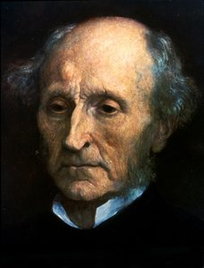 Portrét Johna Stuarta Milla. Britský filozof a ekonom 1806 až 1873. Malba G. F. Wattse. Londýnská národní galerie portrétů od George Frederick Watts