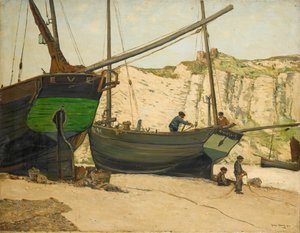 Hastings Luggers na pláži Hastings
