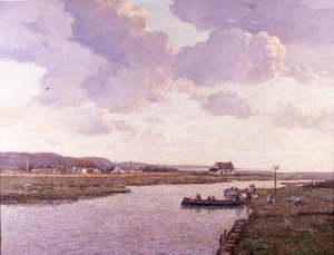 Rhyl Estuary, Severní Wales (olej na plátně)