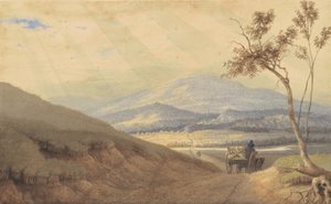 A Gleamy Effect — Hollidaysburg, Pennsylvania, 1835-40 (akvarel a grafit na tkaném papíře)