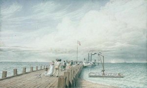 Cumulus nebo Thunder Cloud, Portland Pier, Lake Erie, cca 1830-40s (akvarel a tužka na papíře)