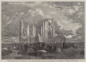 Whitby Abbey, z nádvoří, na výstavě Společnosti malířů akvarelem od George Haydock Dodgson