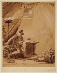 Scéna ze Shakespearova "Julia Caesara": Caesarův duch se zjevuje Brutovi od George Hayter