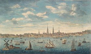 Prospektivní pohled na východ na město Philadelphia, v provincii Pensylvánie, v Severní Americe: převzato z pobřeží Jersey od George Heap