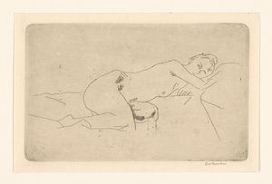 Ležící ženský akt od George Hendrik Breitner (signed by artist)