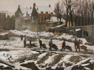 Staveniště v Amsterdamu od George Hendrik Breitner