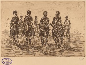 Cválající husaři v čelním pohledu od George Hendrik Breitner