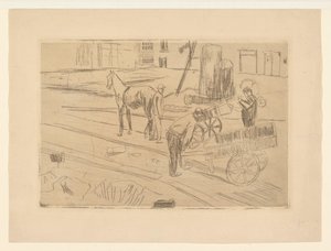 Práce na staveništi Sint Agnietenstraat v Amsterdamu od George Hendrik Breitner
