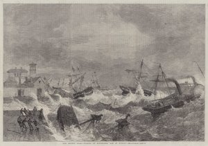 Nedávná vichřice, vraky v Kingstown, Bay of Dublin od George Henry Andrews