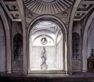Interiér Sculptural Gallery (akvarel s tužkou na papíře) od George Henry Bailey
