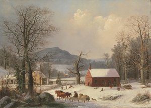 Red School House (venkovská scéna) od George Henry Durrie