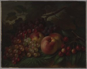 Peaches, Grapes and Cherries, c.1860-70 (olej na plátně)