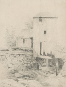Starý mlýn, 1846 (grafit na lesklém papíru)
