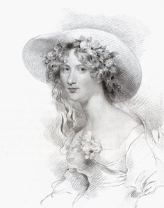 Anna Maria Porter, rytina Thomase Woolnotha (1785-1857) z knihy "National Portrait Gallery, volume V", vydané kolem roku 1835.