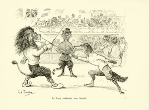 Le Loup combattait avec ferocite (litografie)