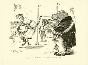 Panterova noha rozplácla vlkovi nos (litografie)