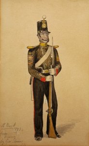 Praporčík královského námořního dělostřelectva, 1854 (čb na papíře)