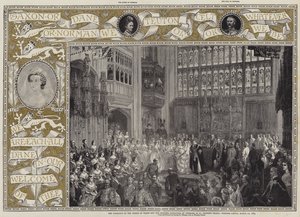 Svatba prince z Walesu a princezny Alexandry Dánské v kapli svatého Jiří, hrad Windsor, 10. března 1863