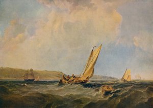 Blowing Hard-Off Cowes, 1834 od George Hyde Chambers