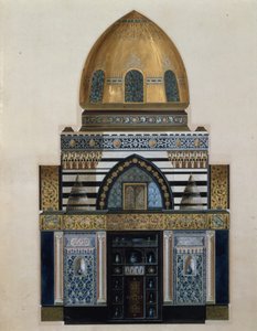 Návrh pro Arab Hall v Leighton House, Londýn, 1880 (wc, kvaš) od George II Aitchison