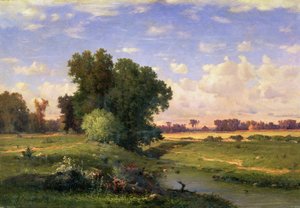 Hackensack Meadows, Západ slunce, 1859 od George Inness