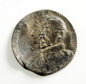Medaile na památku korunovace Edwarda VII. a královny Alexandry od George James Frampton