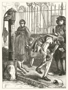 Ilustrace k Elegii, O smrti šíleného psa (rytina) od George John Pinwell