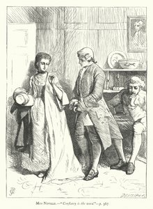 Ilustrace k filmu She Stoops To Conquer (rytina) od George John Pinwell