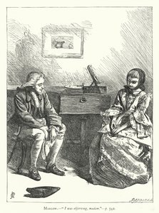 Ilustrace k filmu She Stoops To Conquer (rytina) od George John Pinwell