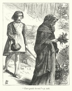 Ilustrace k filmu Poustevník (rytina) od George John Pinwell