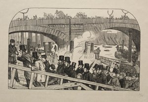 Živý proud na London Bridge - Under the Bridge, 1863. od George Louis Palmella Busson Du Maurier