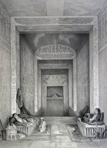 Interiér chrámu, Egypt, 19. století