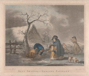 Sada čtyř: Kluci bruslení od George Morland