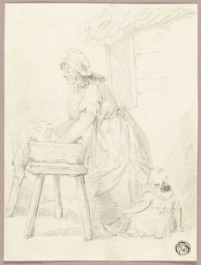 Žena peroucí oblečení od George Morland