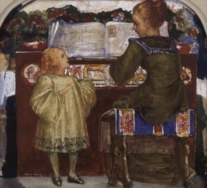 Hudební mezihra (akvarel)
