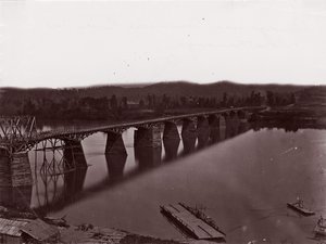 Most přes řeku Tennessee v Chattanooga, ca. 1864. od George N. Barnard