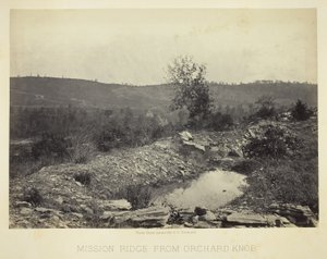 Hřeben Mission Ridge z vrcholu Orchard Knob od George N. Barnard
