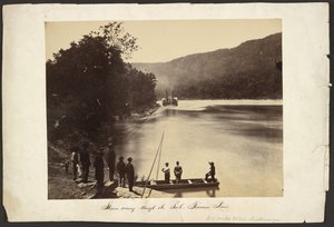 [Parník projíždějící The Suck na řece Tennessee, šest mil pod Chattanoogou] od George N. Barnard