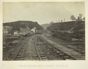 Průsmyk Allatoona, při pohledu na sever, GA, 1866.