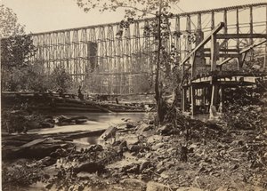 Trestle Bridge ve Whiteside od George N. Barnard